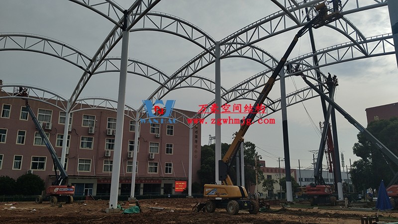 國網(wǎng)江西省電力有限公司培訓(xùn)中心實訓(xùn)基地改造膜結(jié)構(gòu)項目最新施工進度