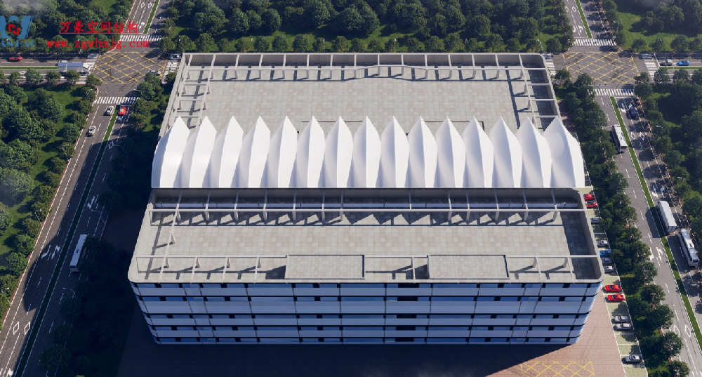 海南醫學院第一附屬醫院江東新院區PTFE膜結構工程施工進展