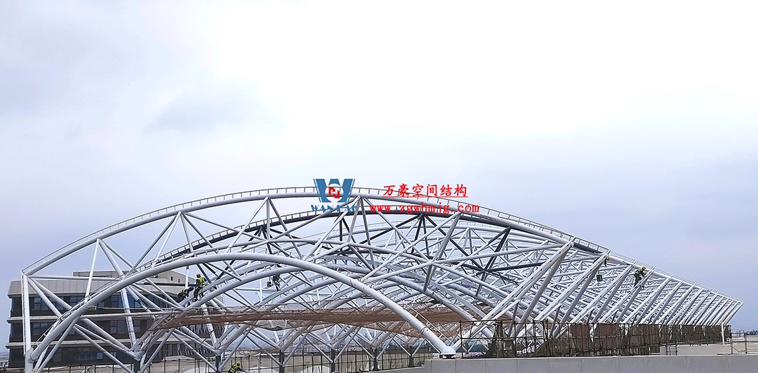 工程進度全速推進,PTFE膜材張拉在即! 工程進度全速推進,PTFE膜材張拉在即!