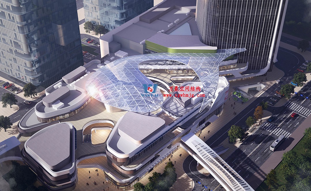 紹興華發金融活力城ETFE膜結構商業天幕項目接近尾聲 紹興華發金融活力城ETFE膜結構商業天幕項目接近尾聲