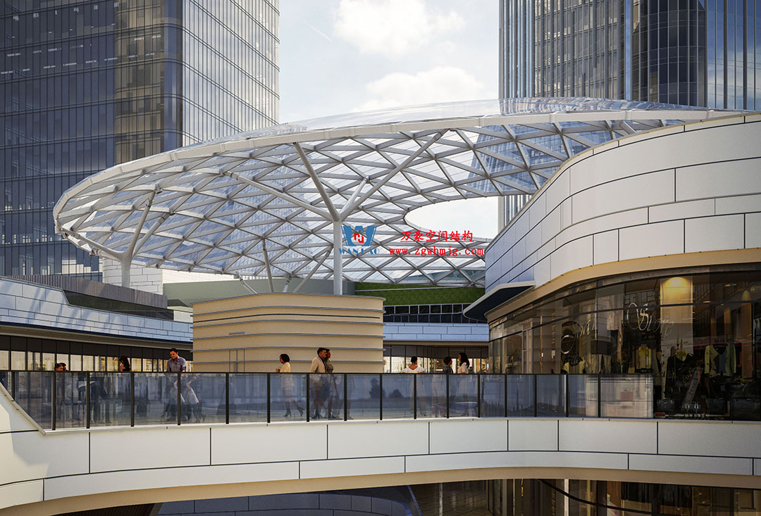 紹興華發金融活力城ETFE膜結構商業天幕項目接近尾聲 紹興華發金融活力城ETFE膜結構商業天幕項目接近尾聲