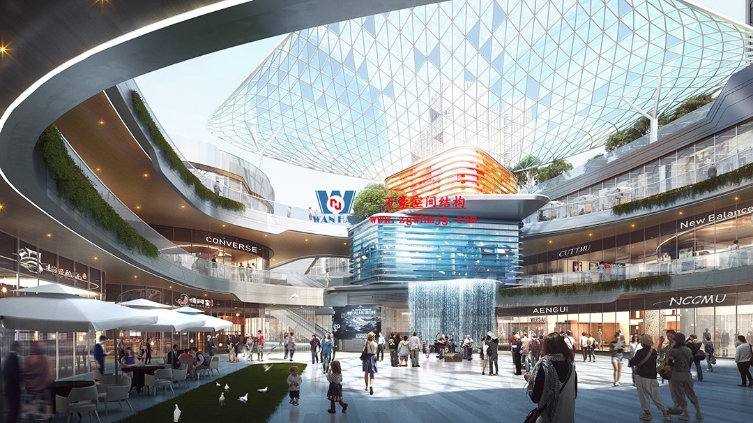 紹興華發金融活力城ETFE膜結構商業天幕項目接近尾聲 紹興華發金融活力城ETFE膜結構商業天幕項目接近尾聲