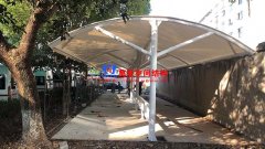 寧波市望春監獄非機動車膜結構車棚項目膜結構已完成并經初步驗收